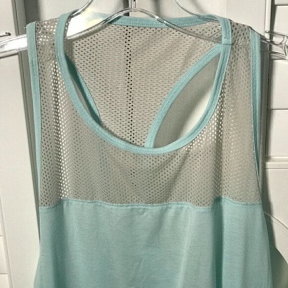 Athleta aqua blue vented racer back tank top, L - Picture 3 of 5